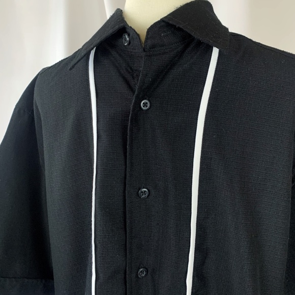 Café Luna Black Short Sleeve Button Down Shirt Size Medium (38/40) - Picture 2 of 4